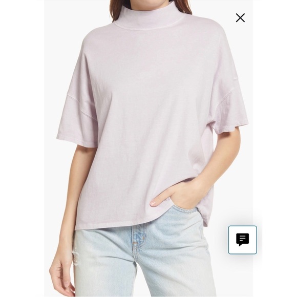 WE THE FREE Fearless Mock Neck Top in Dusty HImalaya Size L - Picture 2 of 12